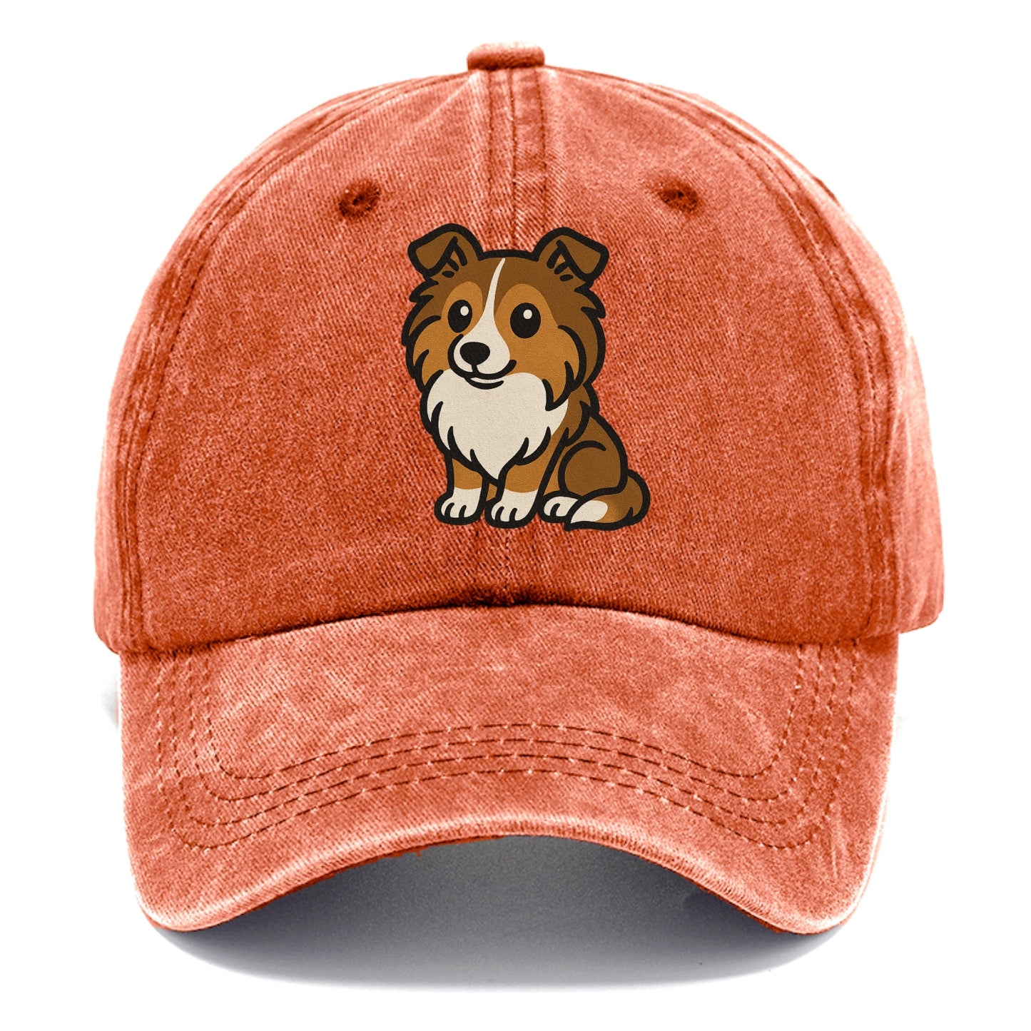 shetland sheepdog sable and white sitting pose portrait design Hat