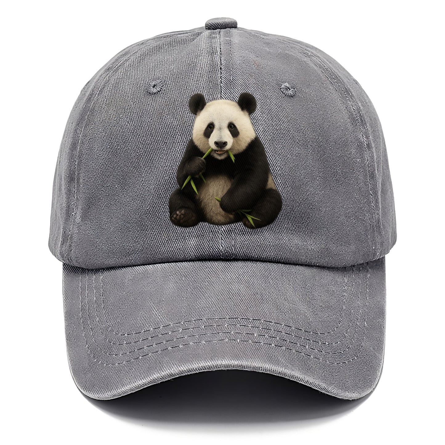 realistic panda eating bamboo hat Hat