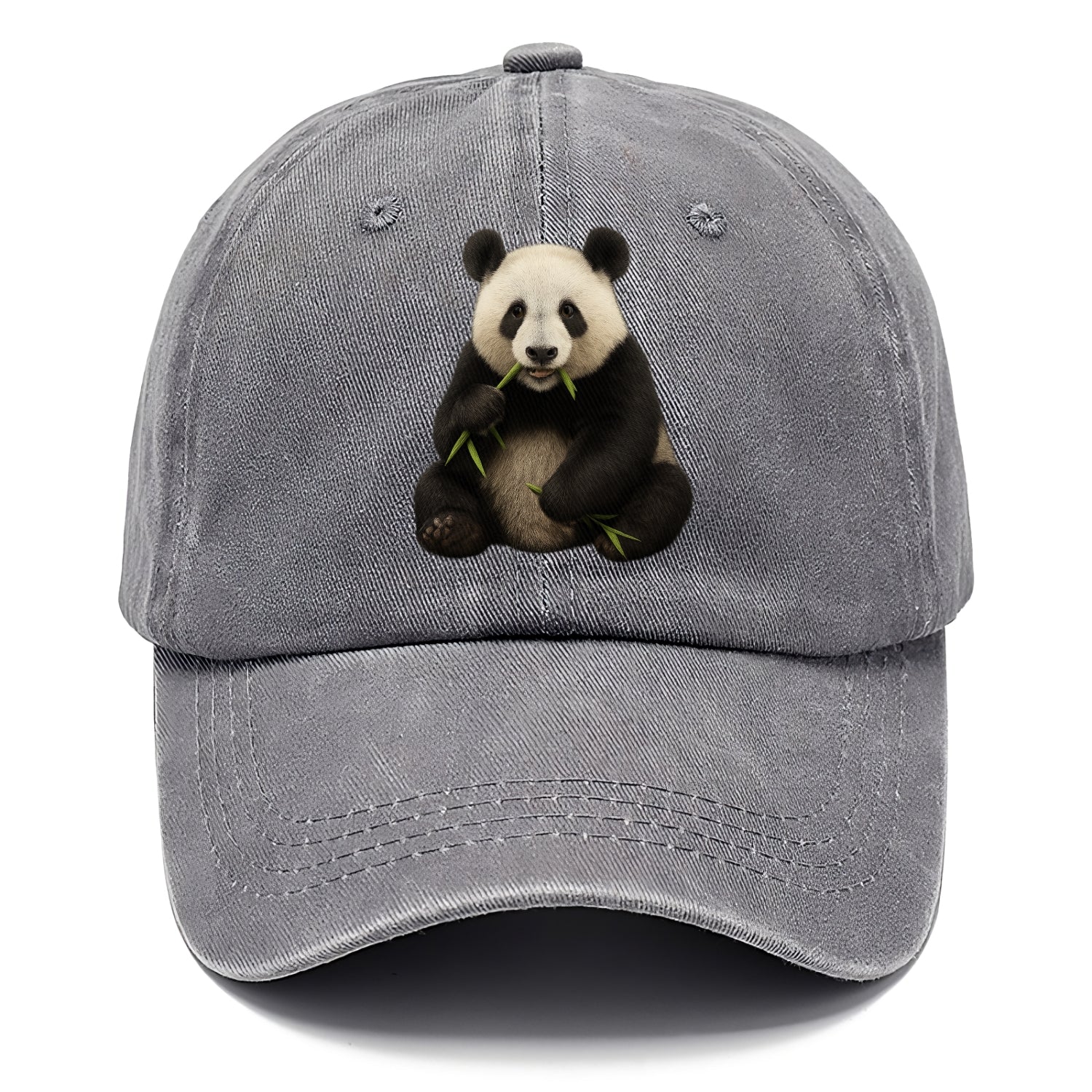 realistic panda eating bamboo hat Hat