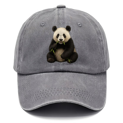 realistic panda eating bamboo hat Hat