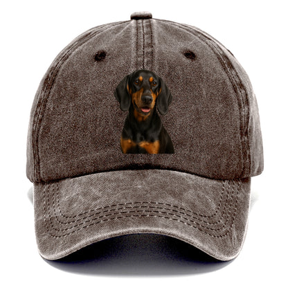 black tan coonhound portrait design Hat