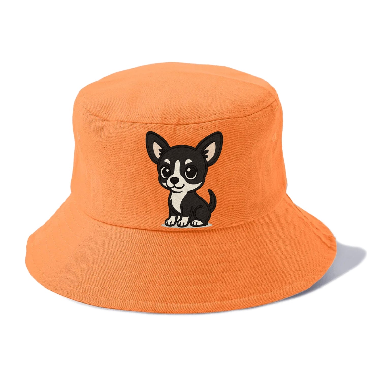chihuahua black and white sitting pose portrait design Hat