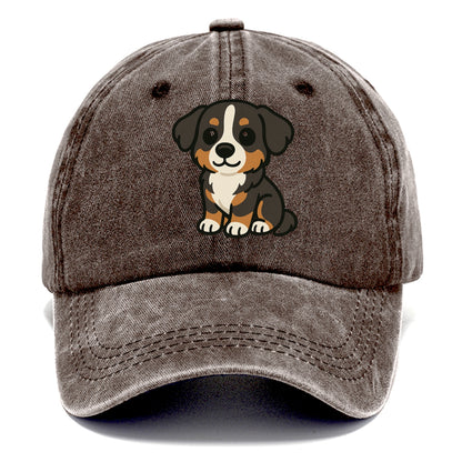 bernese mountain dog tricolor sitting pose portrait design Hat