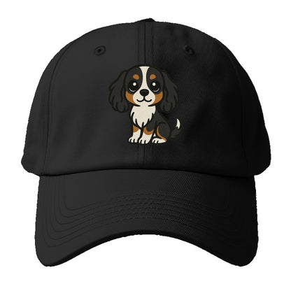 cavalier king charles spaniel tricolor sitting pose portrait design Hat