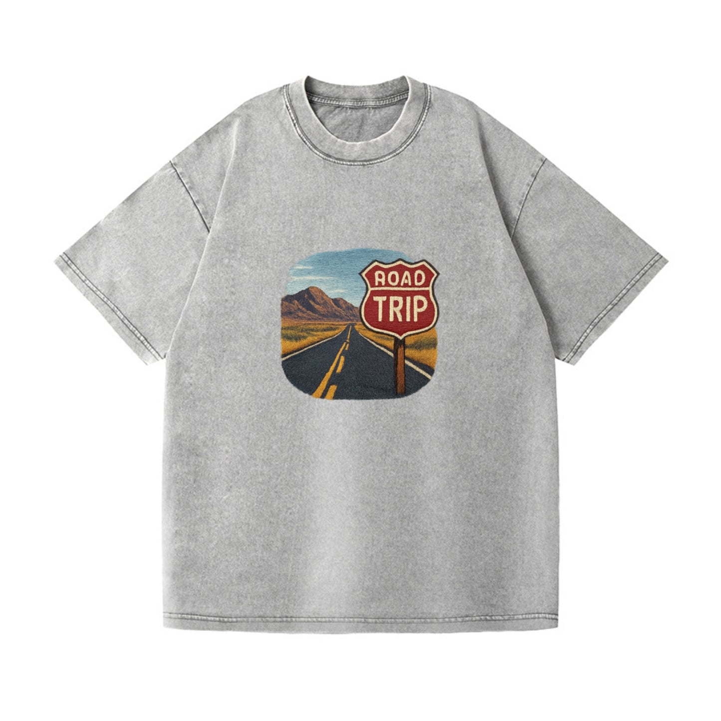 american road trip scenic embroidery Hat