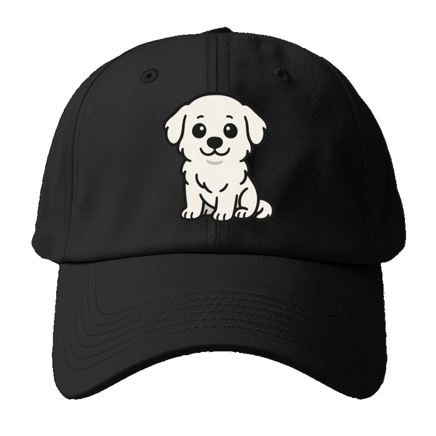 Great Pyrenees White Fluffy Sitting Pose Portrait Design Hat
