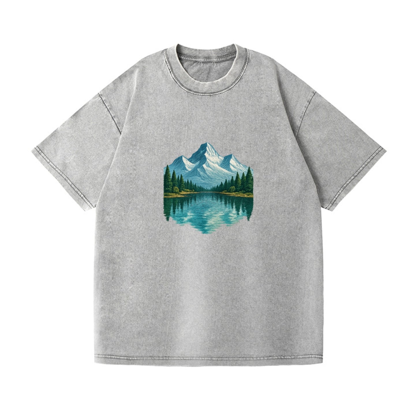 snowy mountain lake reflection design Hat