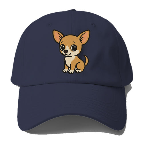 Chihuahua Tan And White Sitting Pose Portrait Design Baseball Cap