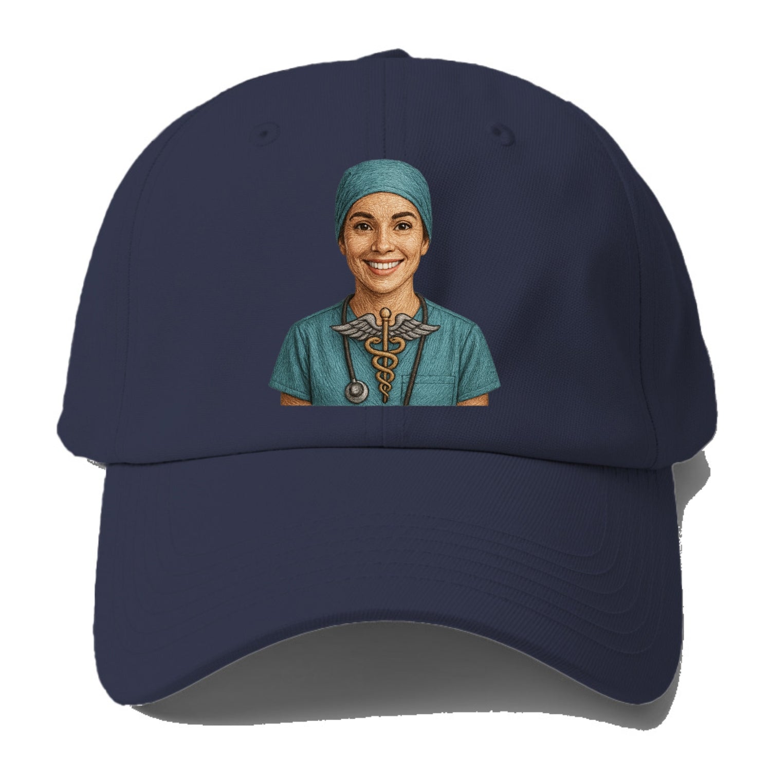 smiling doctor with caduceus art Hat