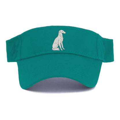 Borzoi White Sitting Pose Hat