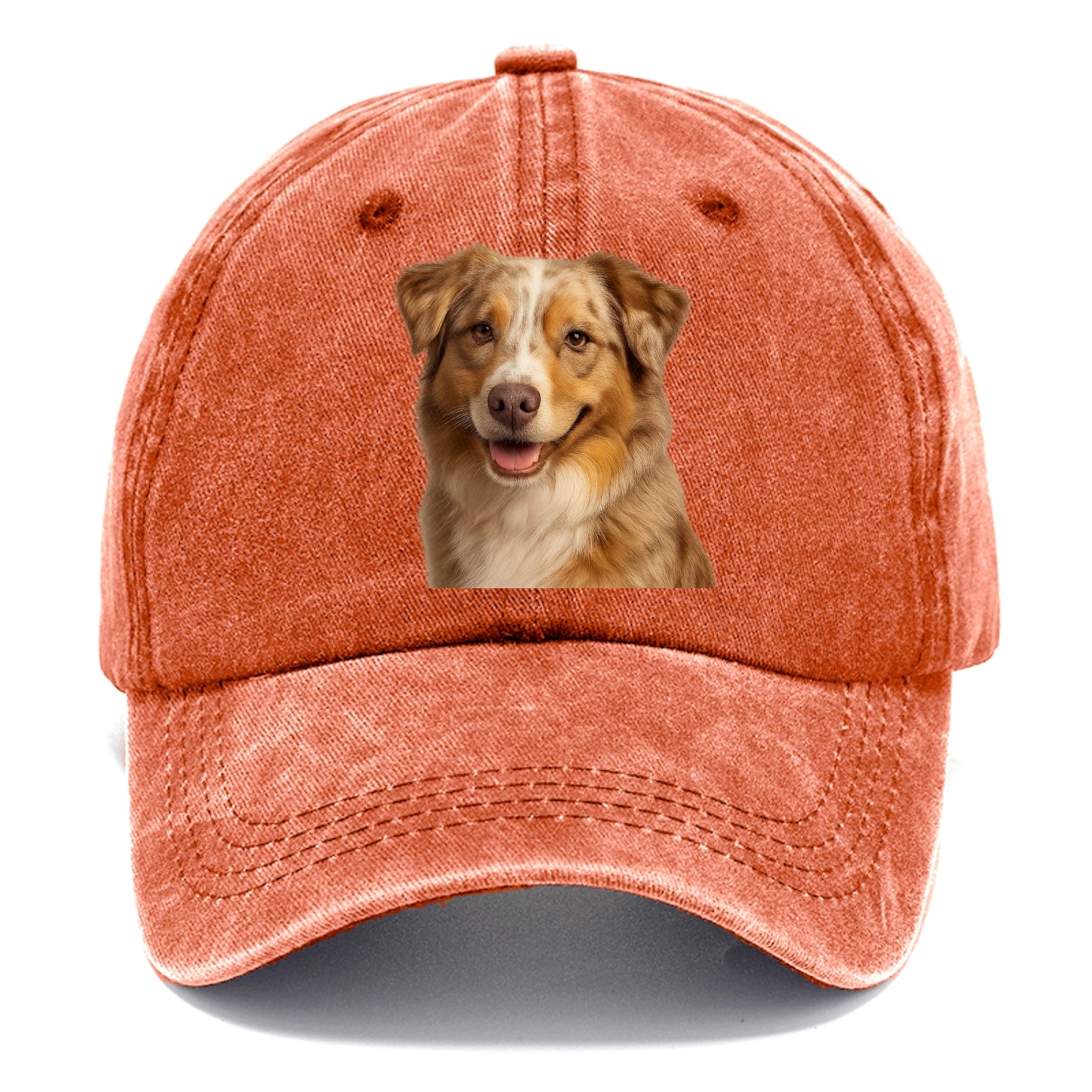 red merle australian shepherd portrait design Hat