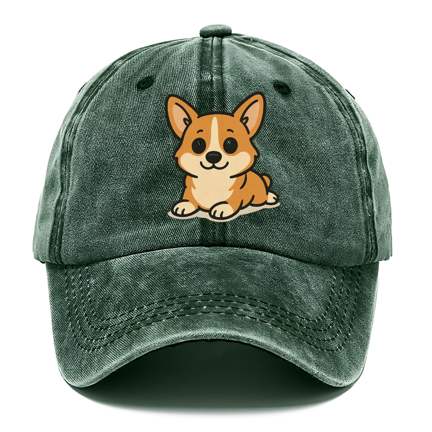 corgi sploot position portrait design Hat