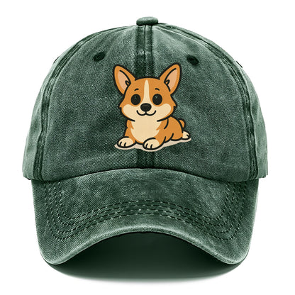 corgi sploot position portrait design Hat