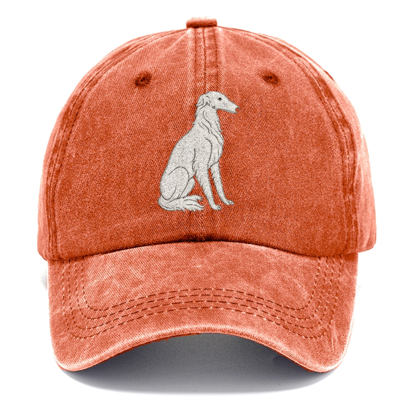 Borzoi White Sitting Pose Hat