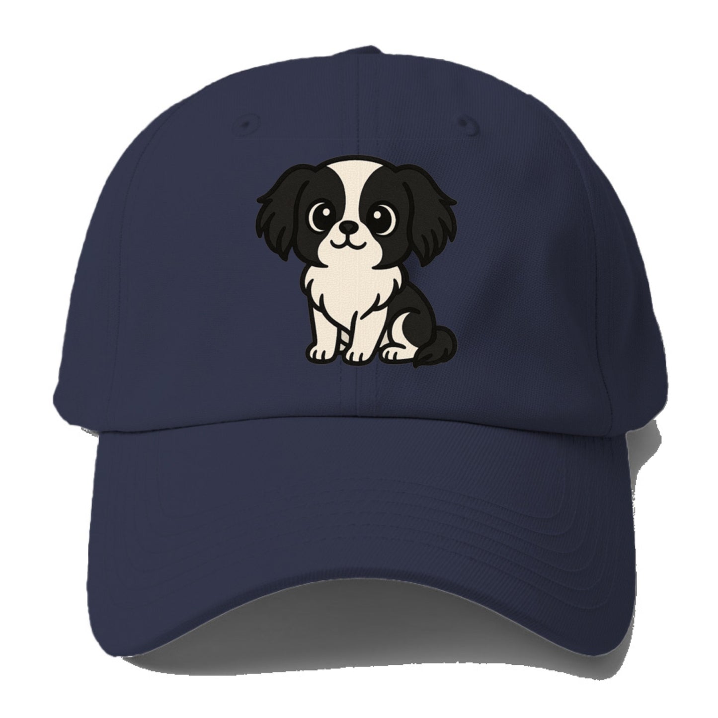japanese chin black and white sitting pose portrait design Hat