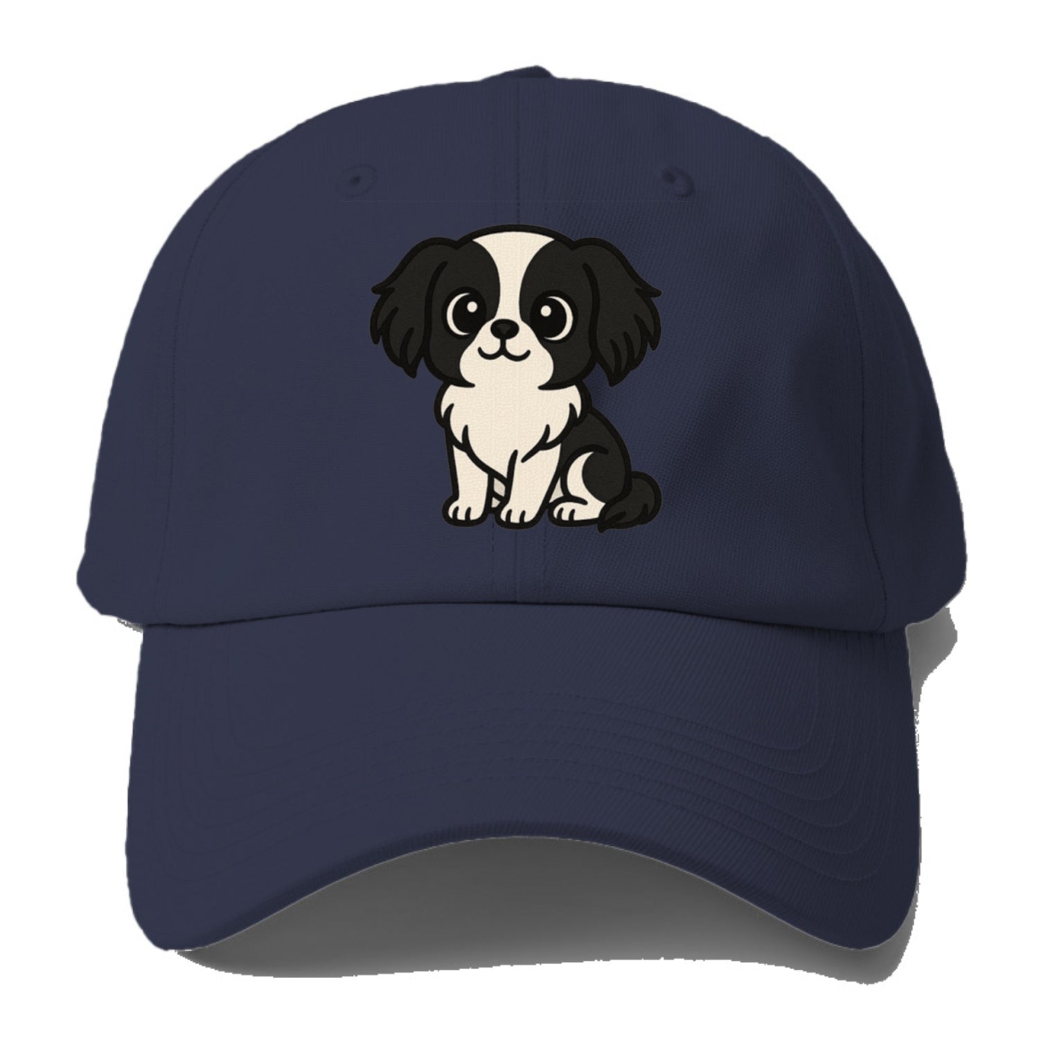 japanese chin black and white sitting pose portrait design Hat