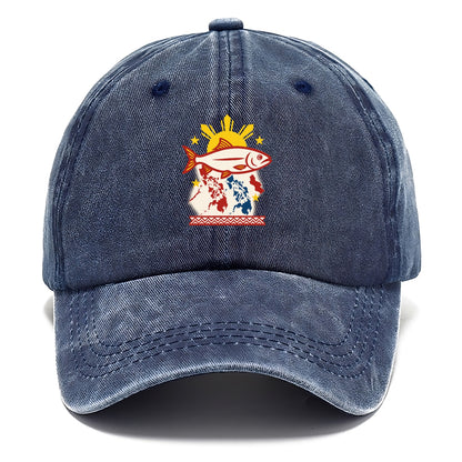 cultural symbolic fish map Hat