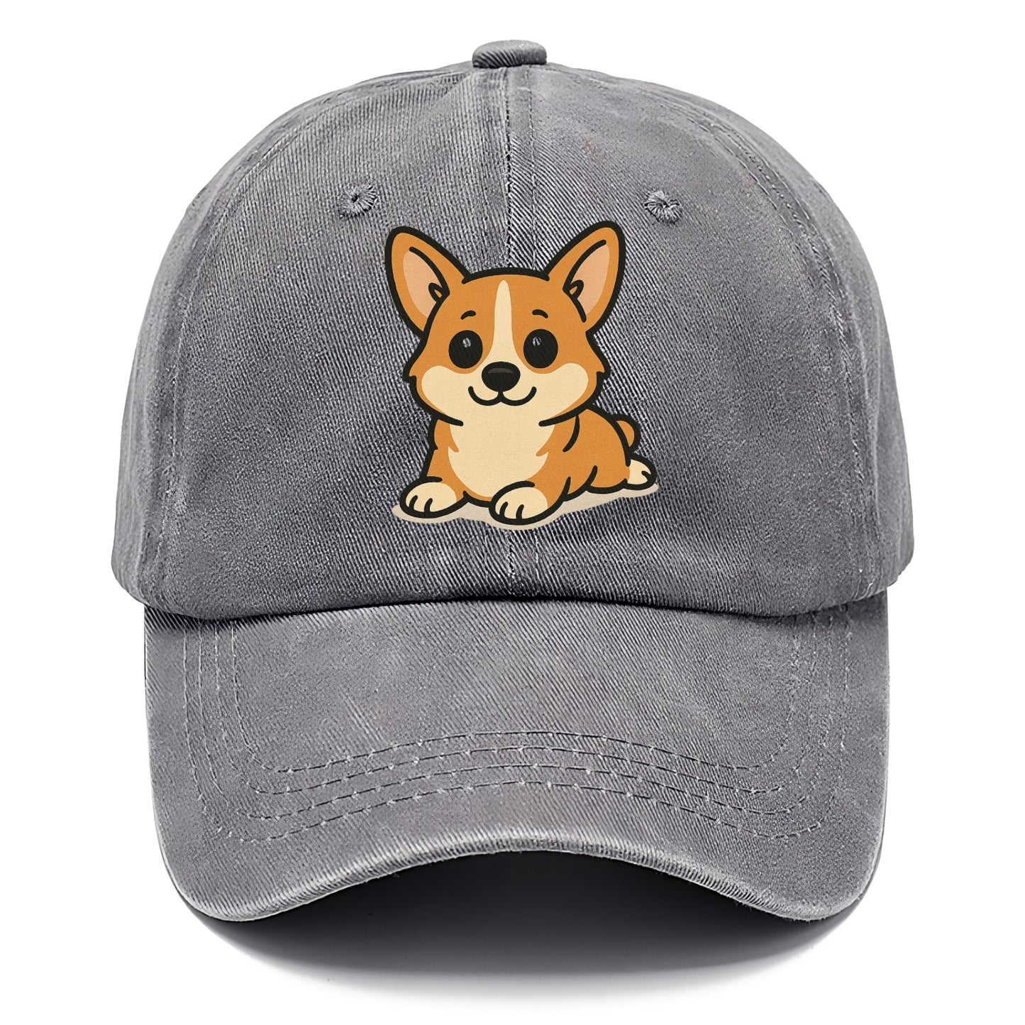 corgi sploot position portrait design Hat