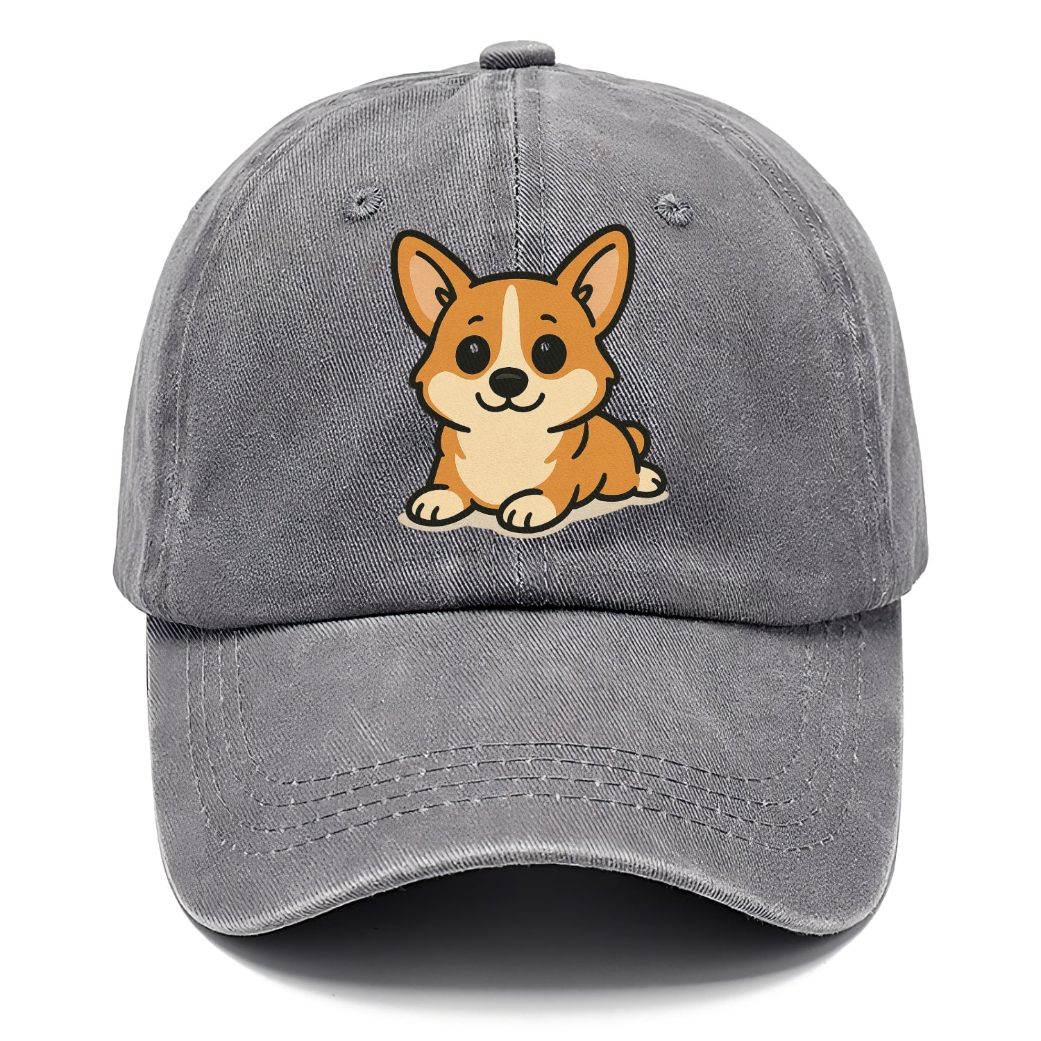 corgi sploot position portrait design Hat