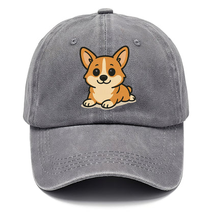 corgi sploot position portrait design Hat