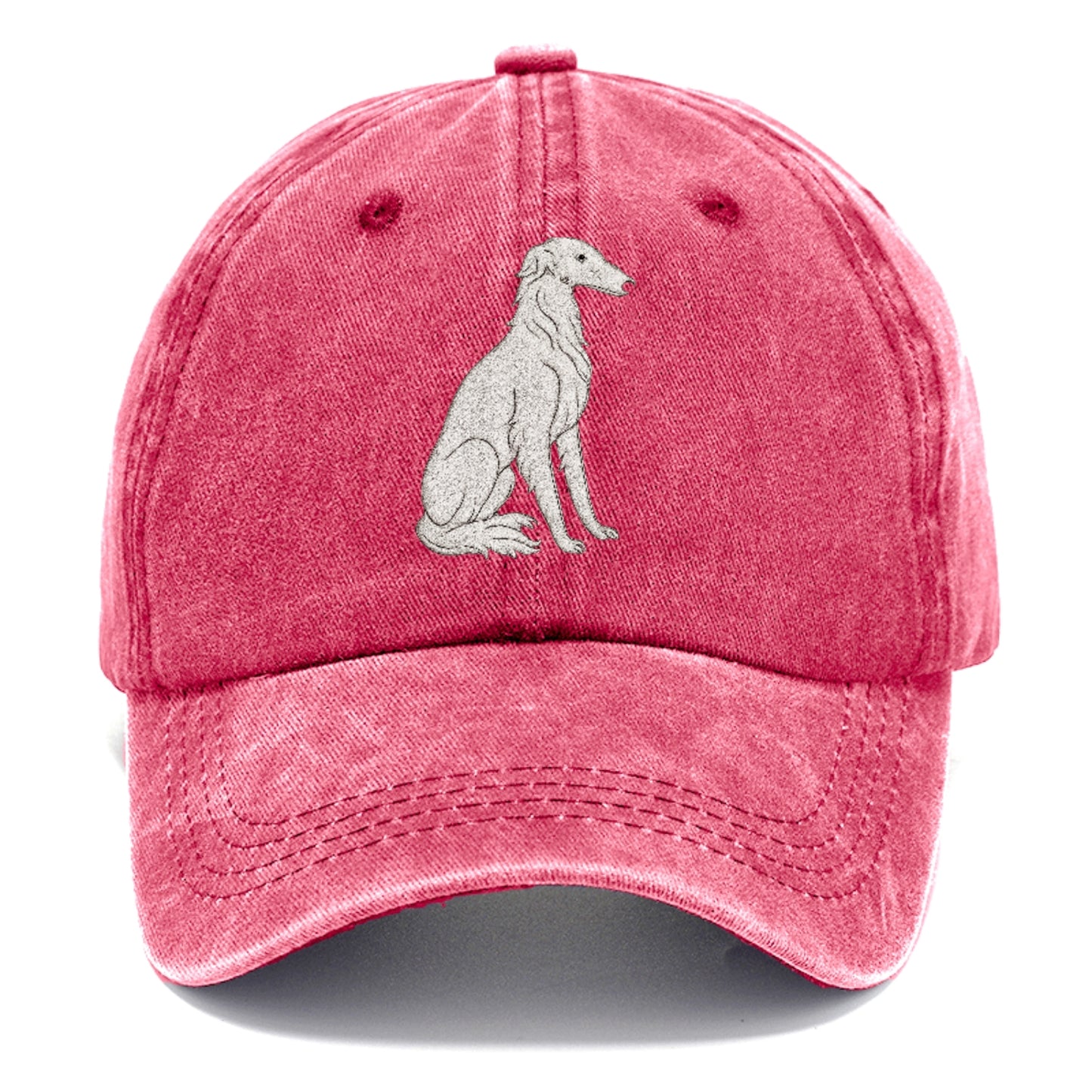 Borzoi White Sitting Pose Hat