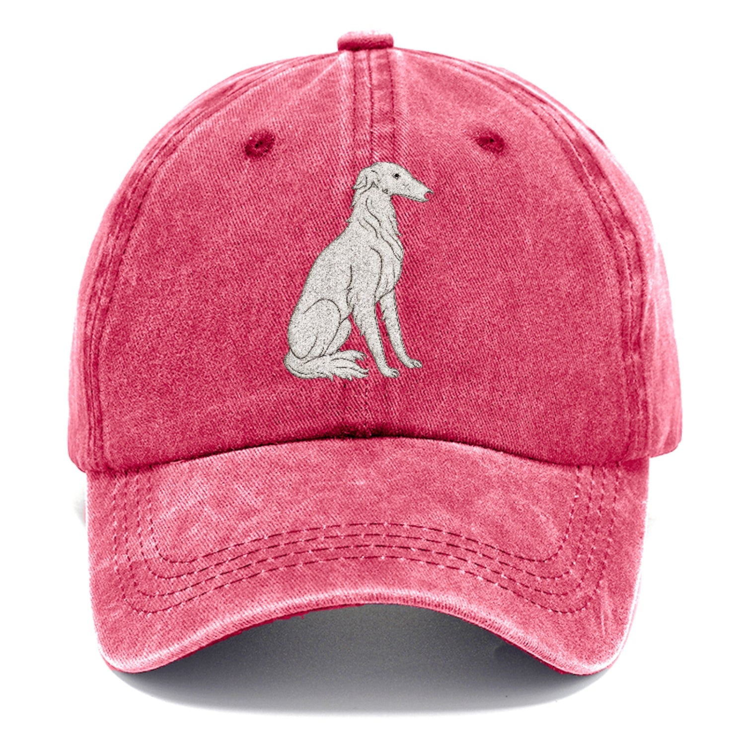 Borzoi White Sitting Pose Hat