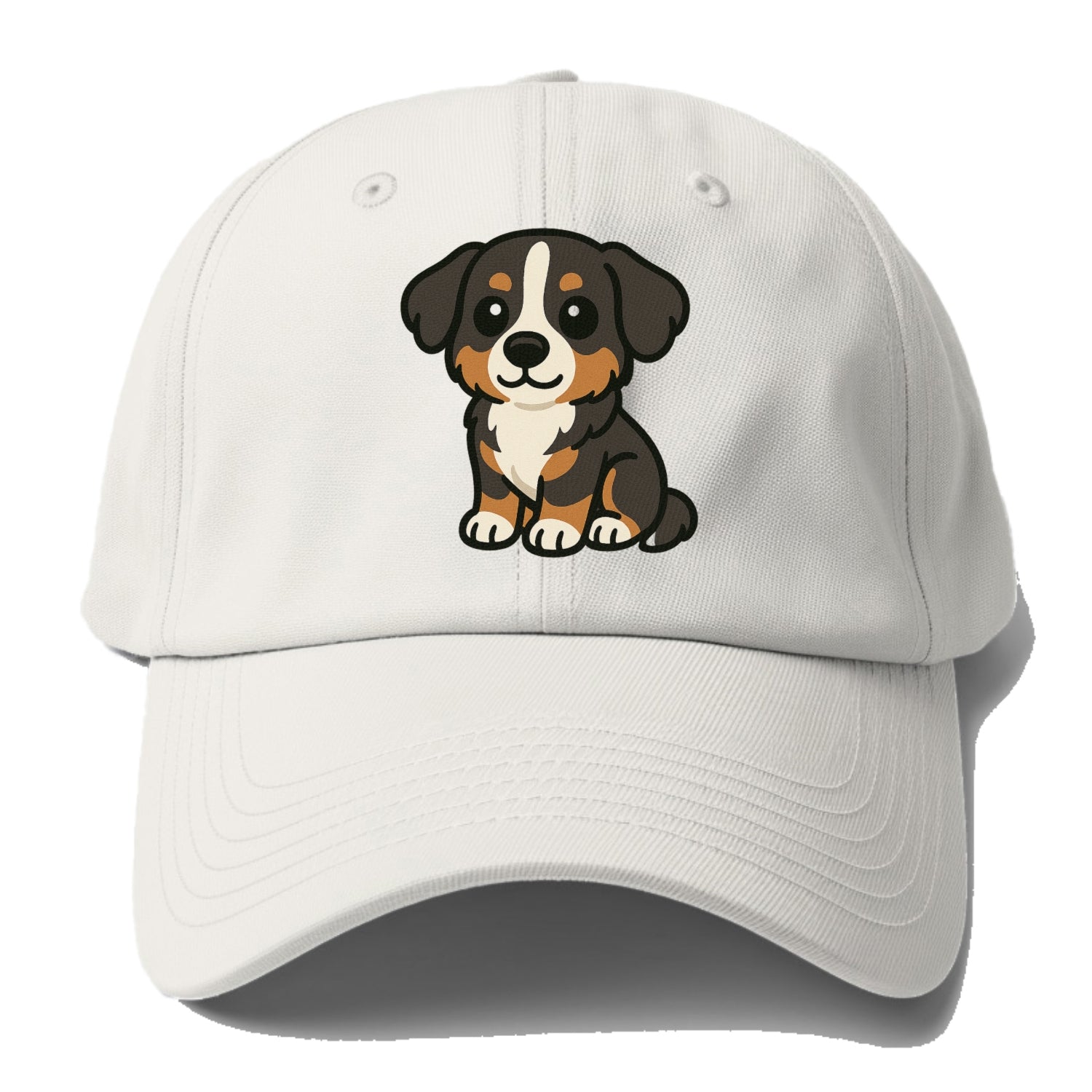bernese mountain dog tricolor sitting pose portrait design Hat