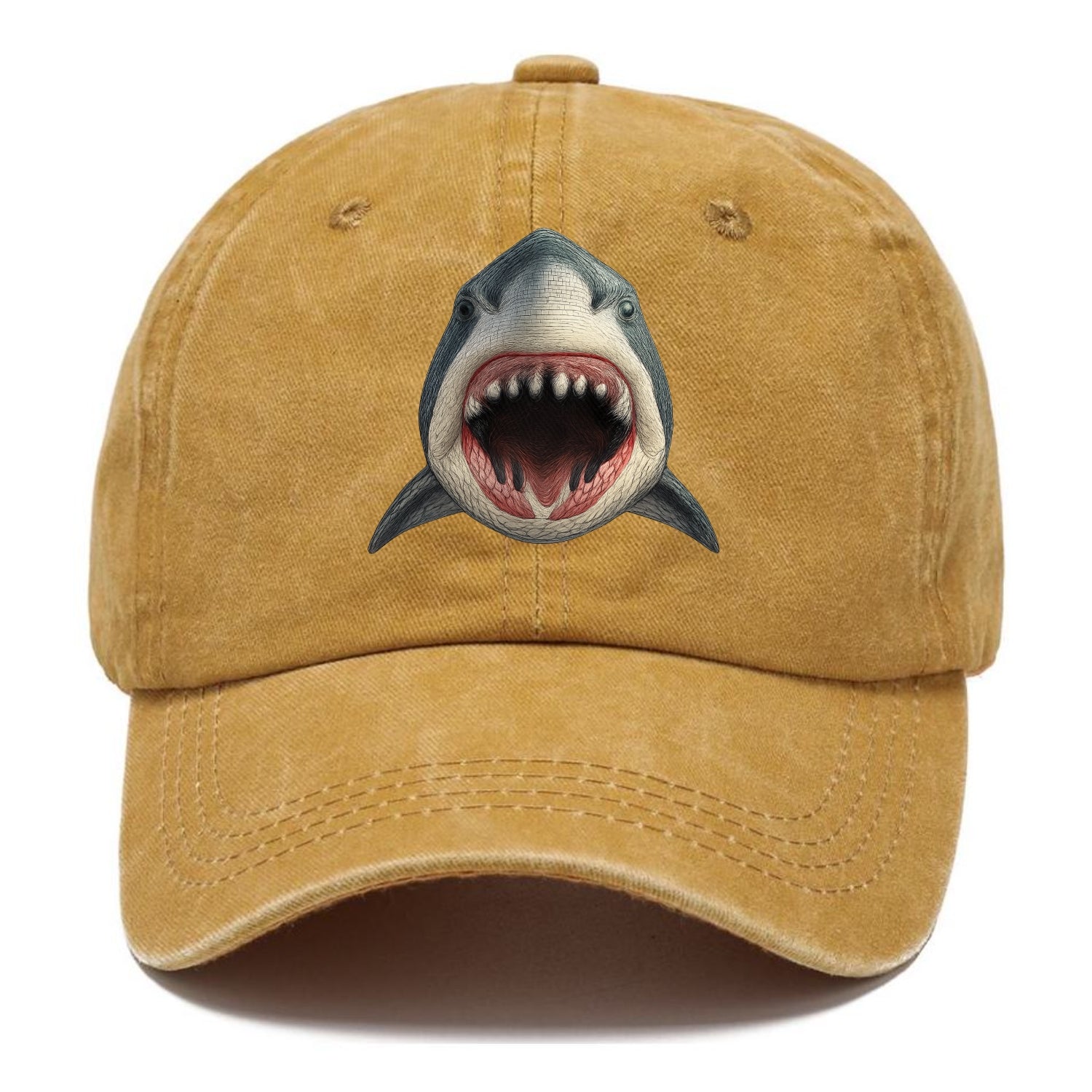 stylized shark maw ready to bite Hat
