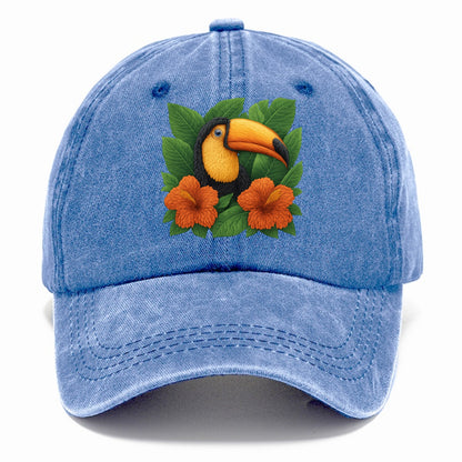 tropical paradise toucan bloom Hat