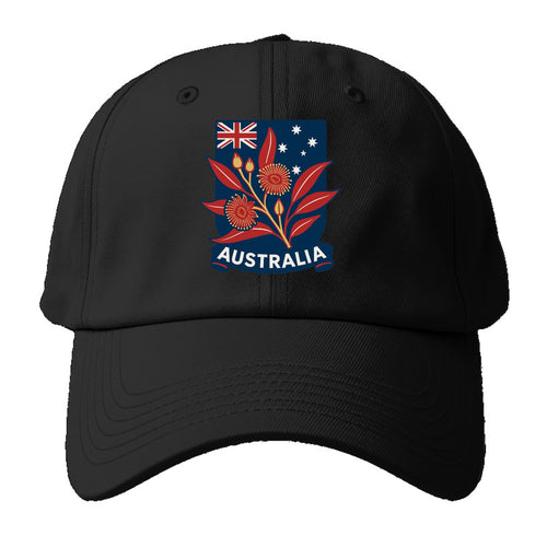 Australian Floral Patriotic Baseball Cap For Big Heads