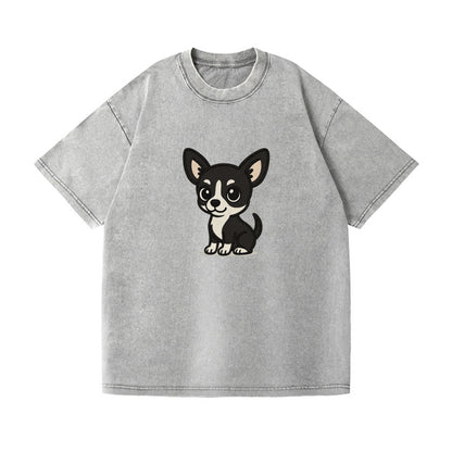 chihuahua black and white sitting pose portrait design Hat