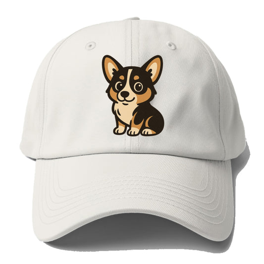 corgi tricolor sitting pose with short legs portrait design Hat