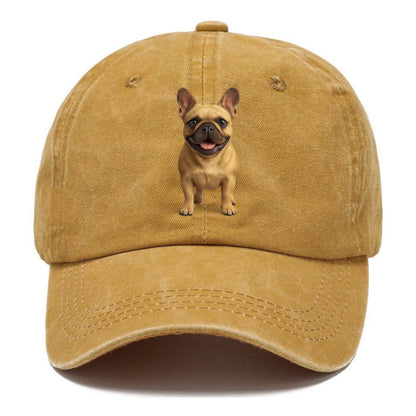 smiling french bulldog portrait hat design Hat