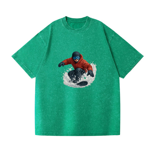 Snowboarder Carving Through Fresh Powder Vintage T-shirt