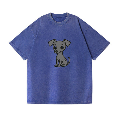 italian greyhound gray sitting pose with thin build portrait design Hat