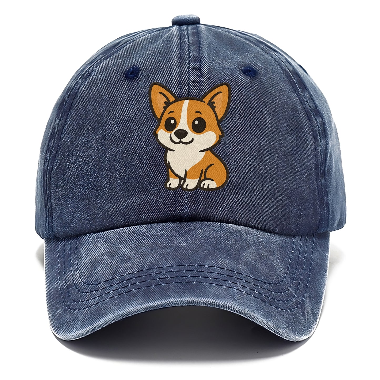 corgi orange and white sitting pose with short legs portrait design Hat