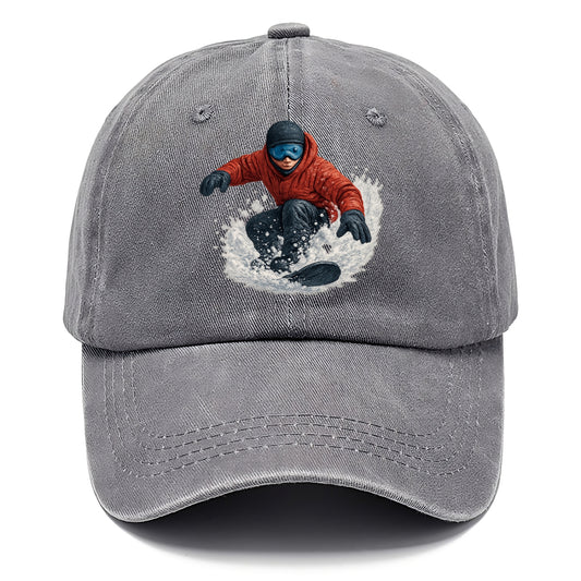 snowboarder carving through fresh powder Hat