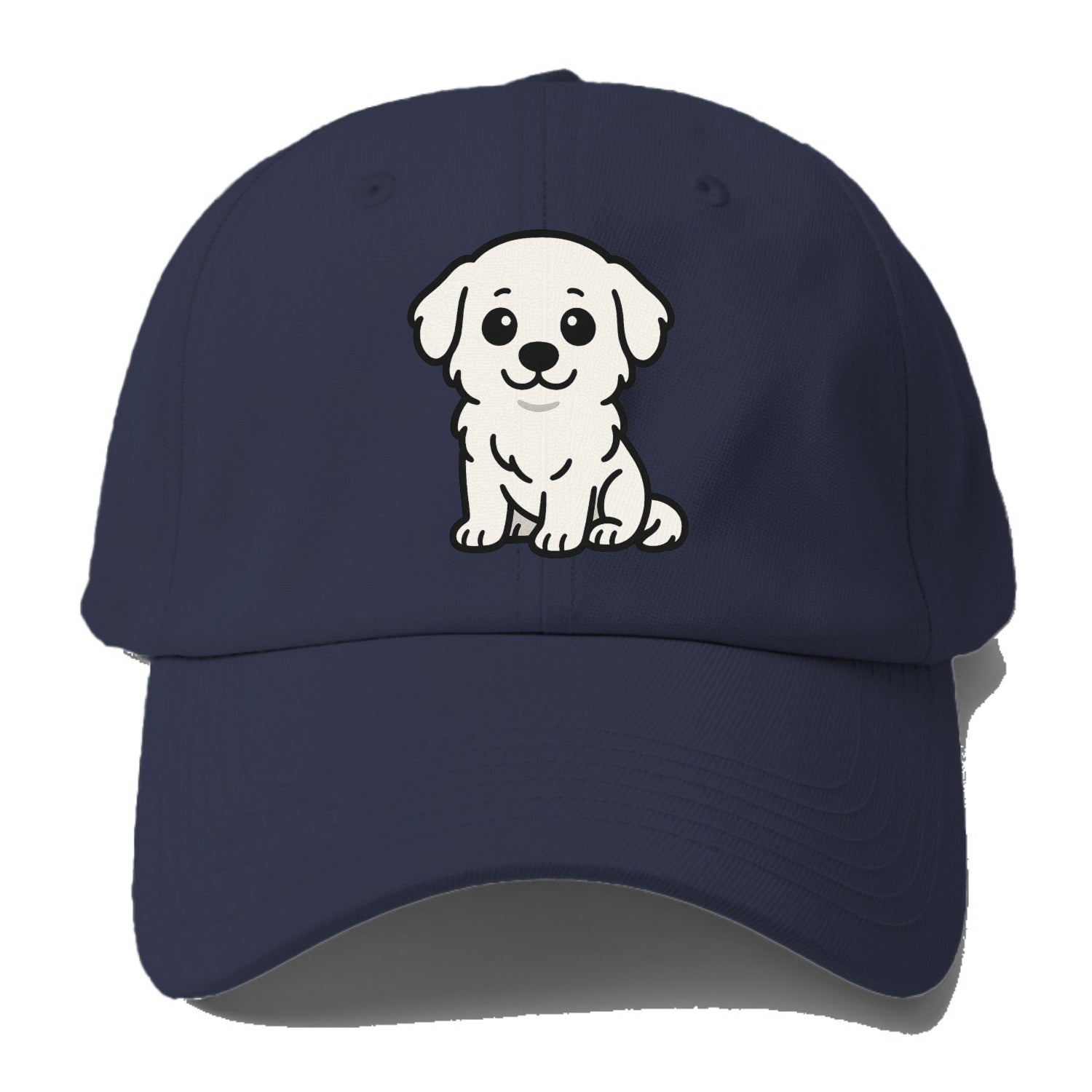 Great Pyrenees White Fluffy Sitting Pose Portrait Design Hat