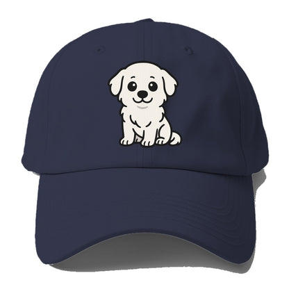 Great Pyrenees White Fluffy Sitting Pose Portrait Design Hat