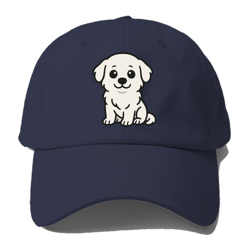 Great Pyrenees White Fluffy Sitting Pose Portrait Design Baseball Cap For Big Heads