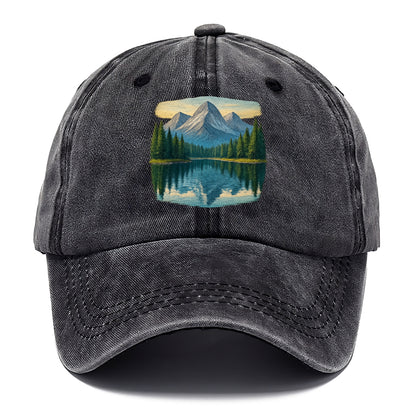 mountain lake reflections Hat