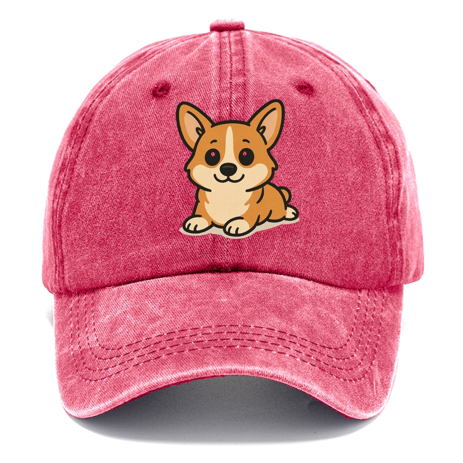 corgi sploot position portrait design Hat