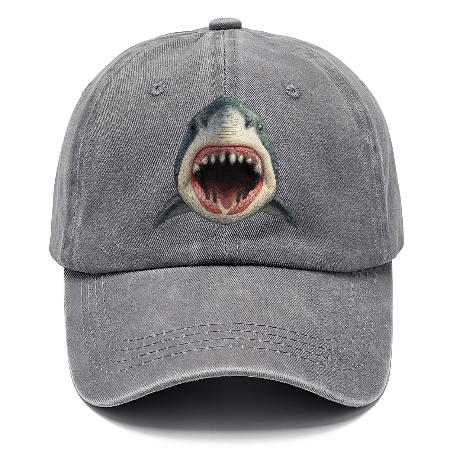 stylized shark maw ready to bite Hat