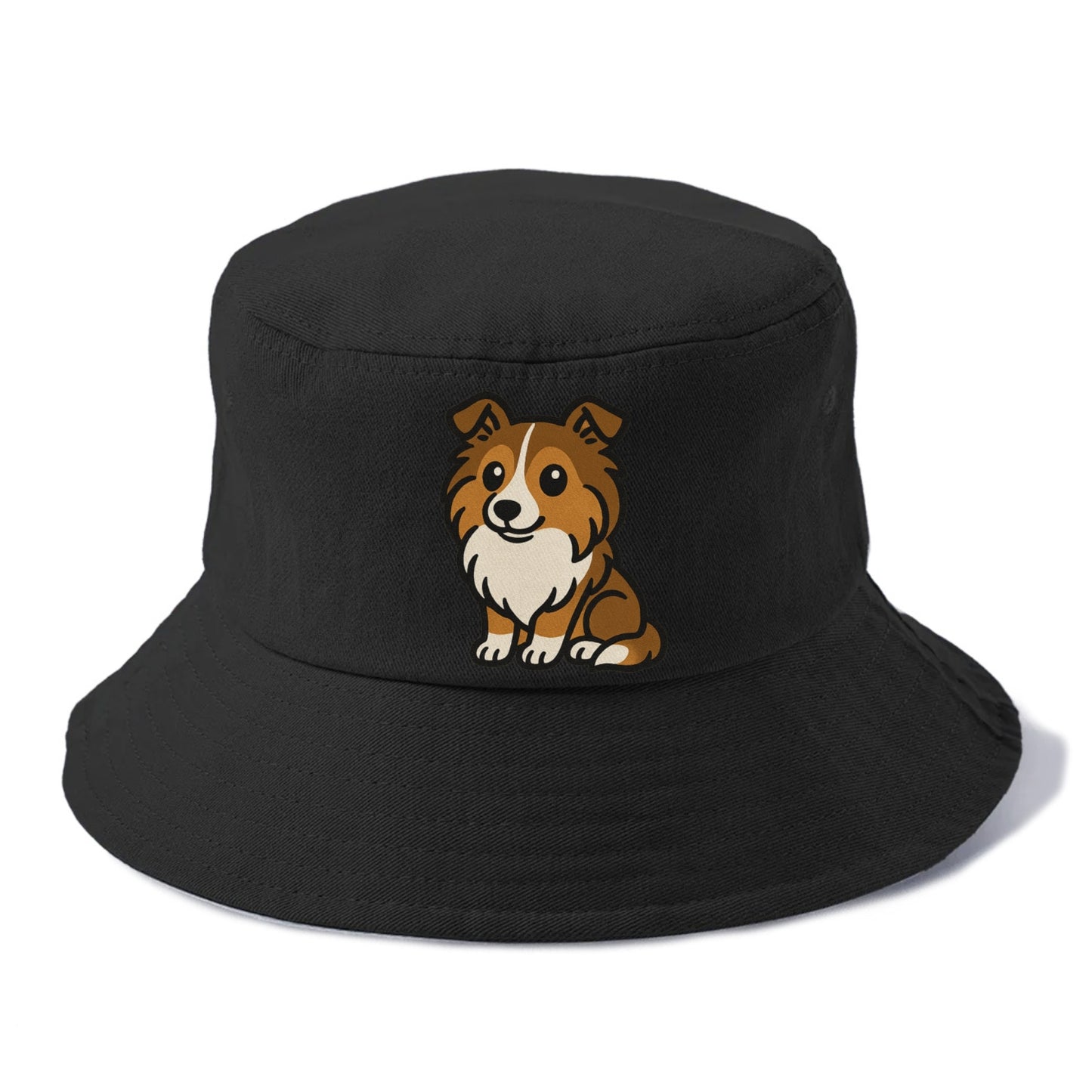 shetland sheepdog sable and white sitting pose portrait design Hat