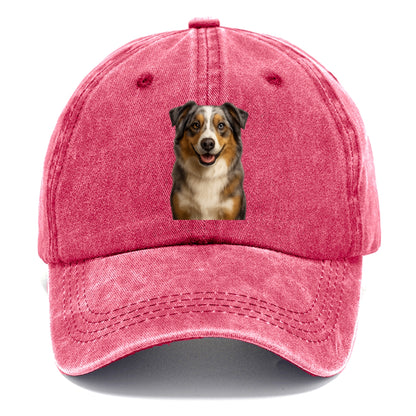 blue merle australian shepherd portrait design Hat