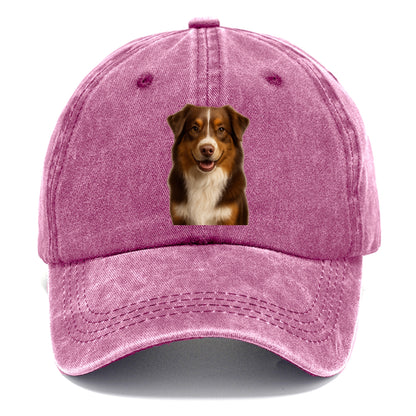 red tri australian shepherd portrait design Hat