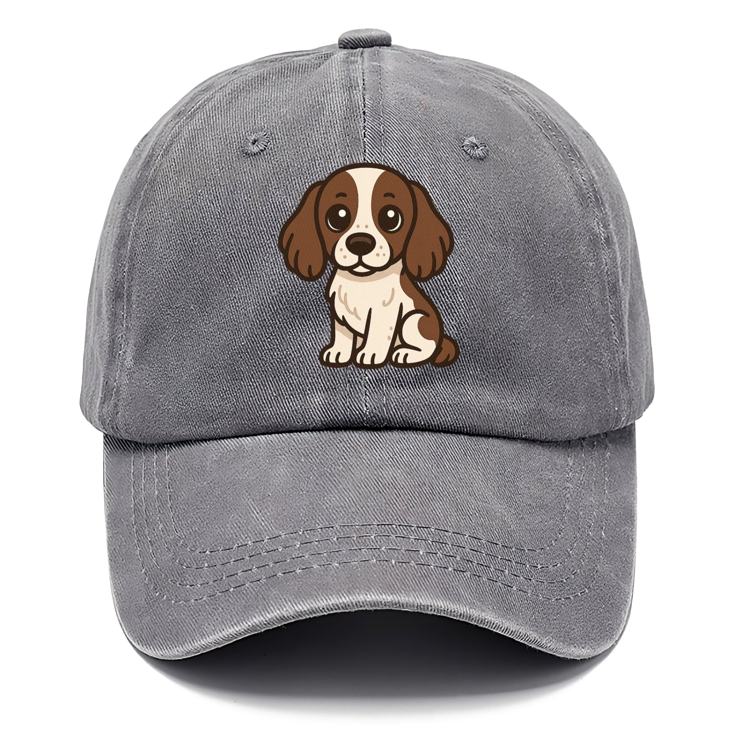 english springer spaniel liver and white sitting pose portrait design Hat