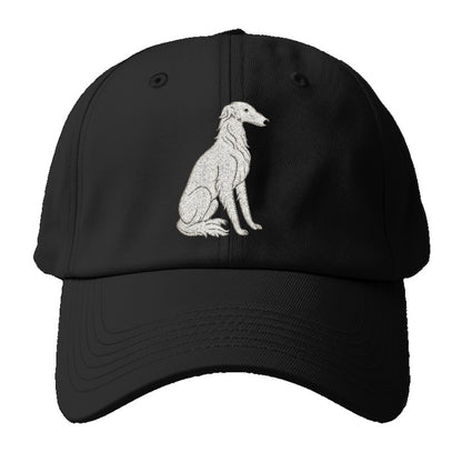 Borzoi White Sitting Pose Hat