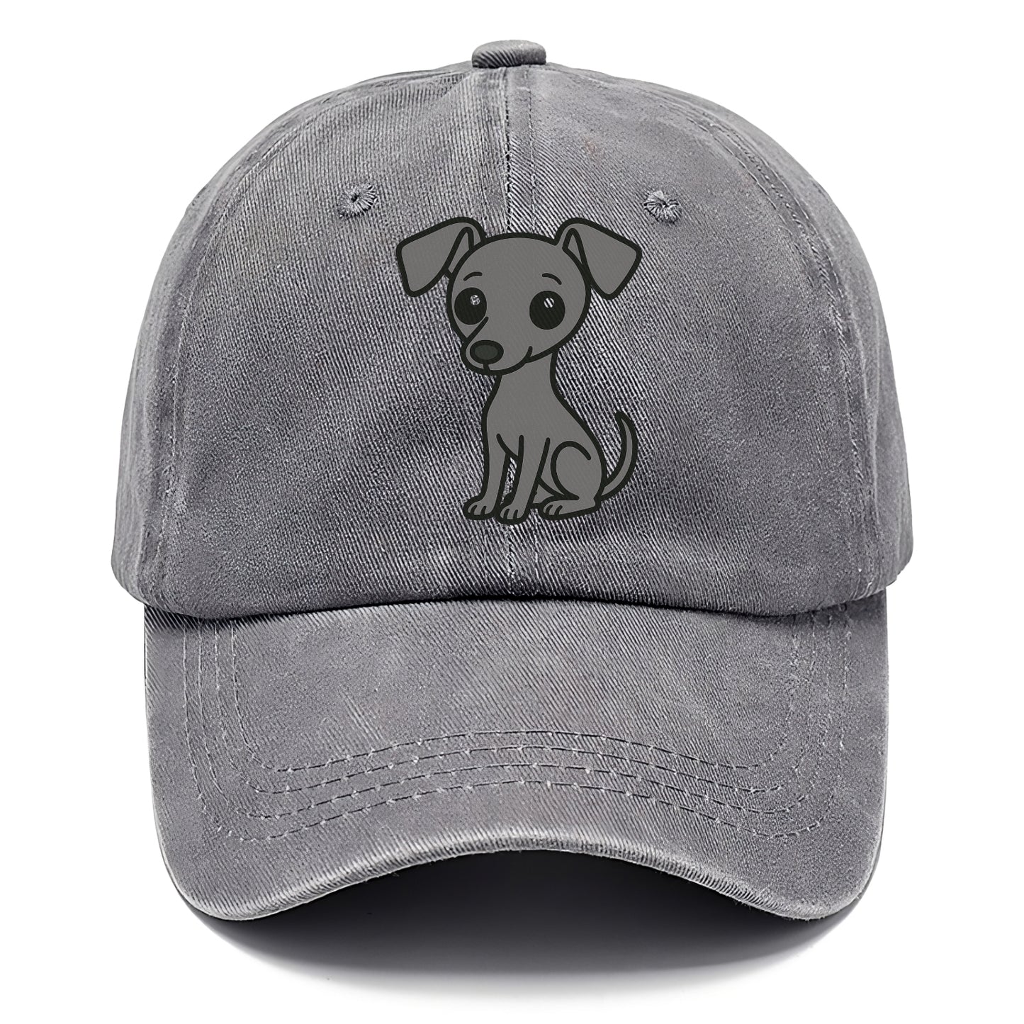 italian greyhound gray sitting pose with thin build portrait design Hat