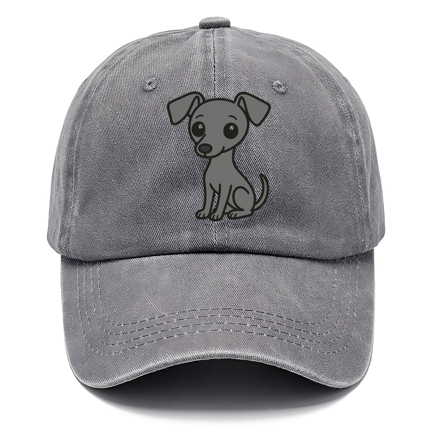 italian greyhound gray sitting pose with thin build portrait design Hat